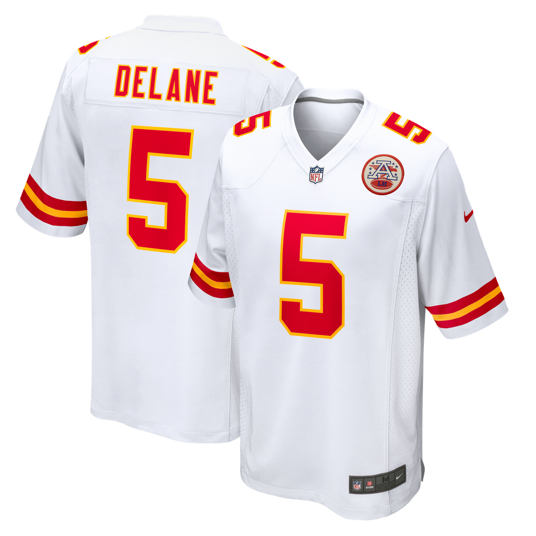 Kansas City Chiefs Mansoor Delane White Game Jersey product image 4, provided for visual reference and product detail review