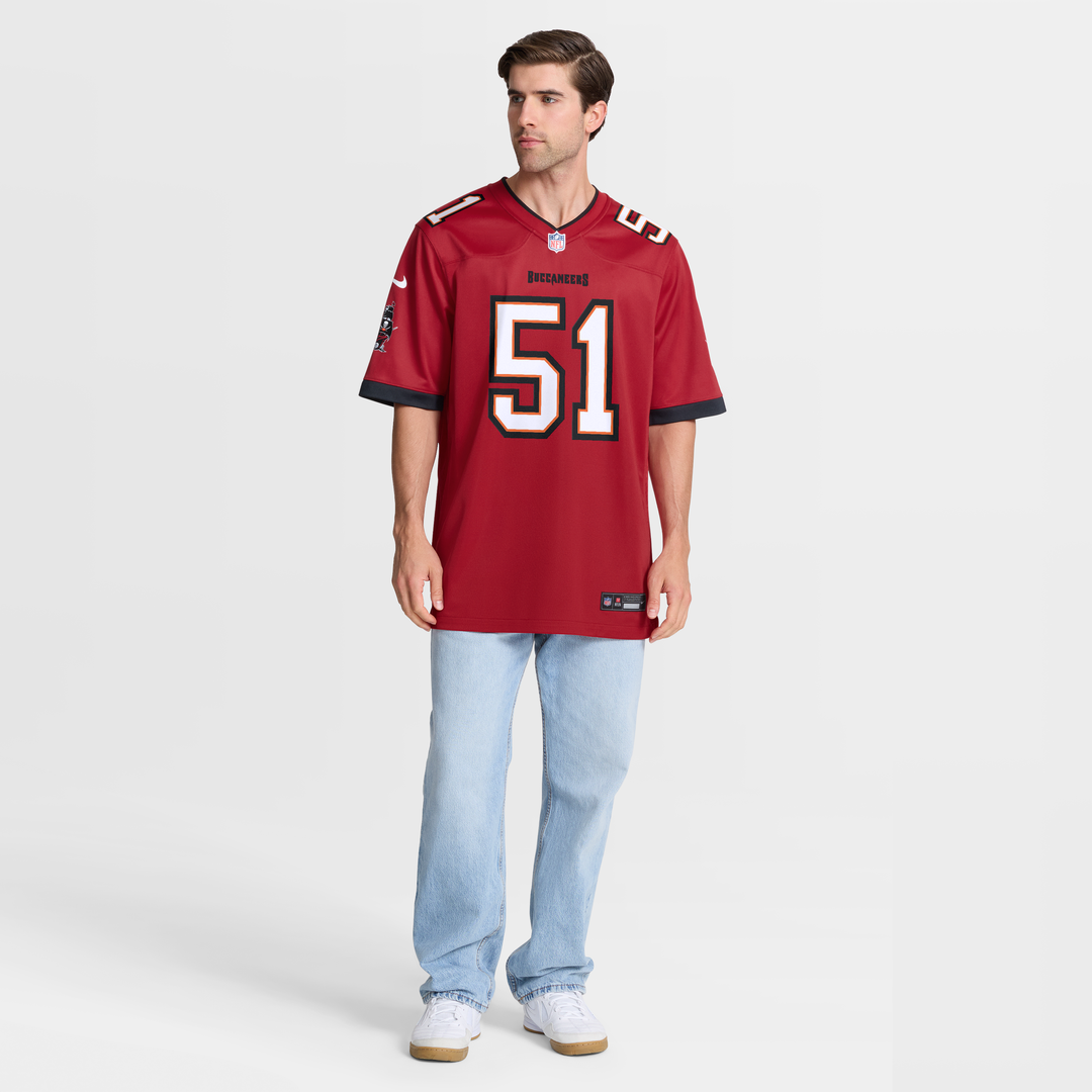Tampa Bay Buccaneers David Walker Red Team Game Jersey product image 7, provided for visual reference and product detail