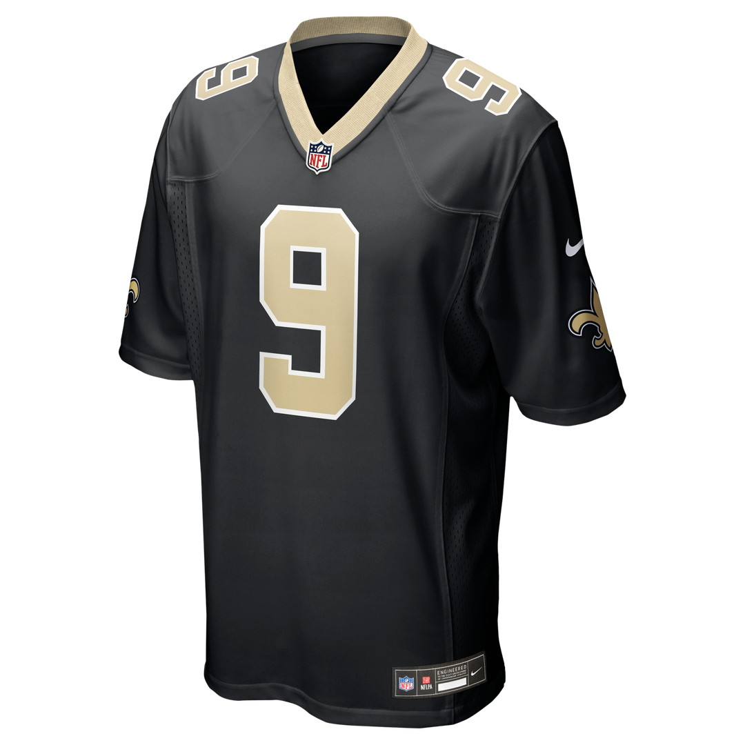 New Orleans Saints Drew Brees Black Team Game Jersey product image 7, provided for visual reference and product detail review