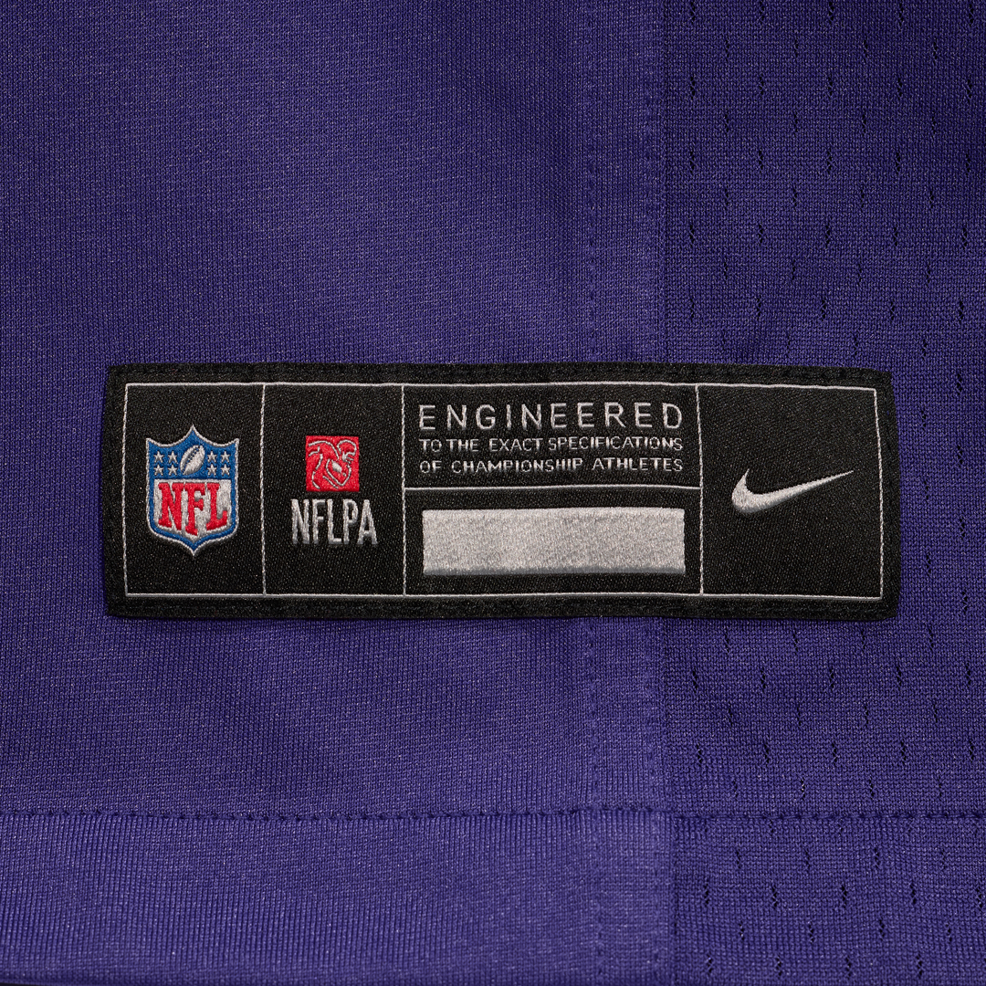 Baltimore Ravens Jay Higgins IV Purple Team Game Jersey product image 6, provided for visual reference and product detail