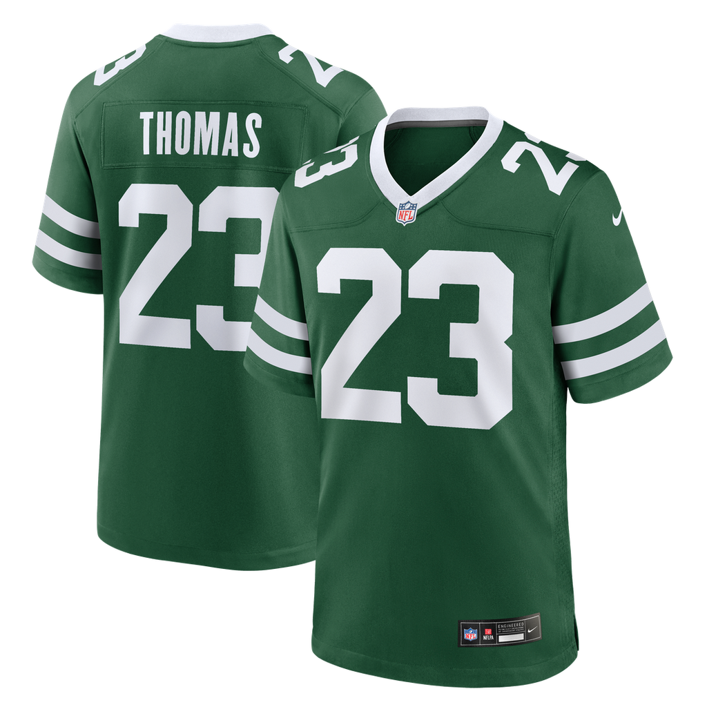 New York Jets Azareye'h Thomas Legacy Green Team Game Jersey product image 1, provided for visual reference and product