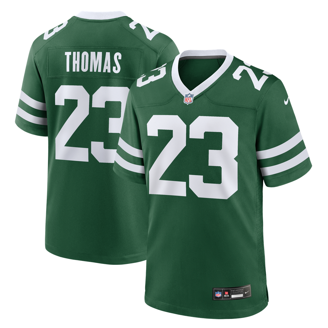 New York Jets Azareye'h Thomas Legacy Green Team Game Jersey product image 1, provided for visual reference and product
