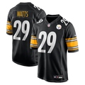 Pittsburgh Steelers Ryan Watts Black Game Jersey product image 1, provided for visual reference and product detail review