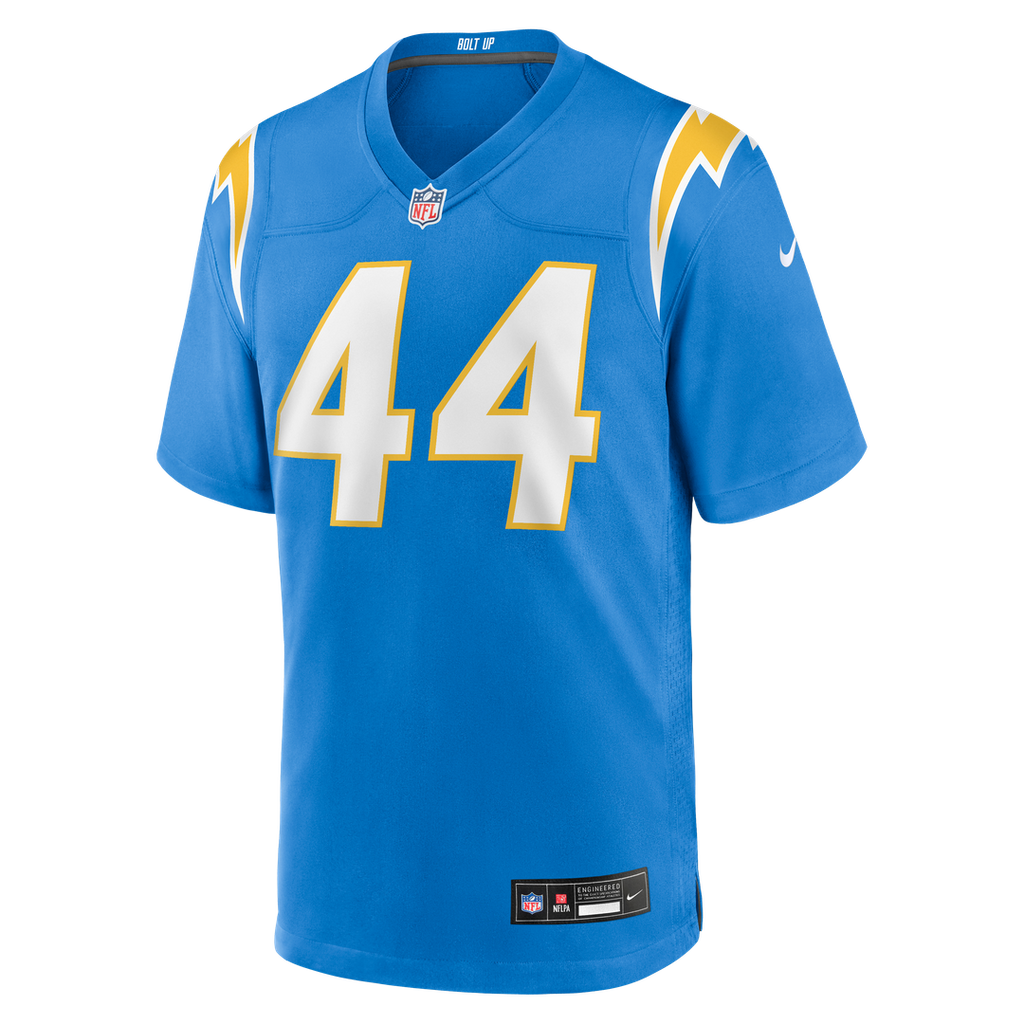 Los Angeles Chargers Scott Matlock Powder Blue Team Game Jersey product image 2, provided for visual reference and product