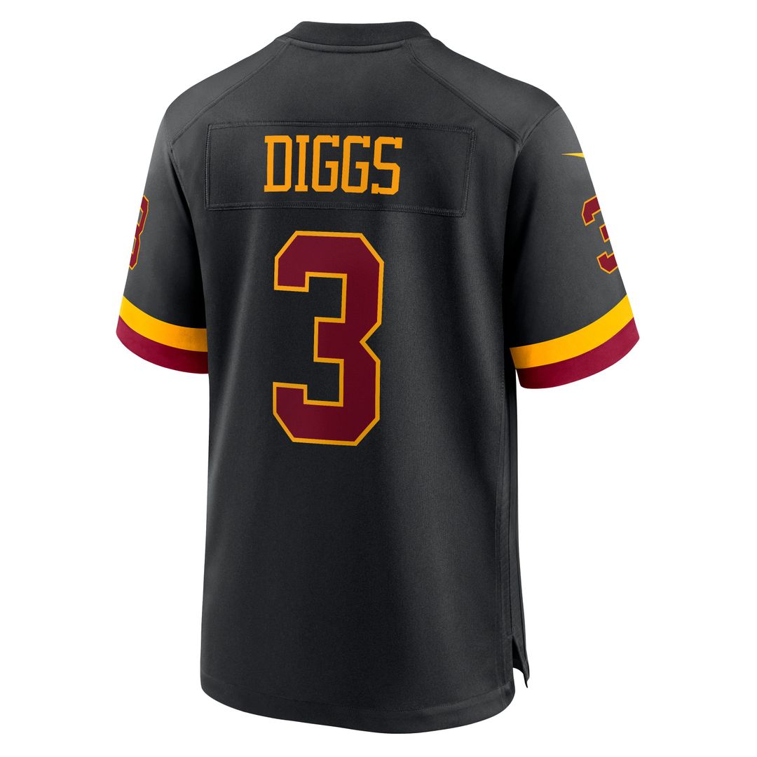 Washington Commanders Stefon Diggs Black Alternate Game Jersey product image 3, provided for visual reference and product