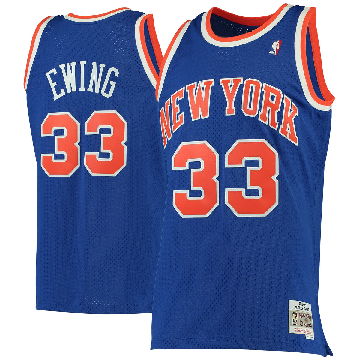 New York Knicks Patrick Ewing Mitchell & Ness Blue 1991/92 Hardwood Classics Swingman Jersey for Men product image 2,