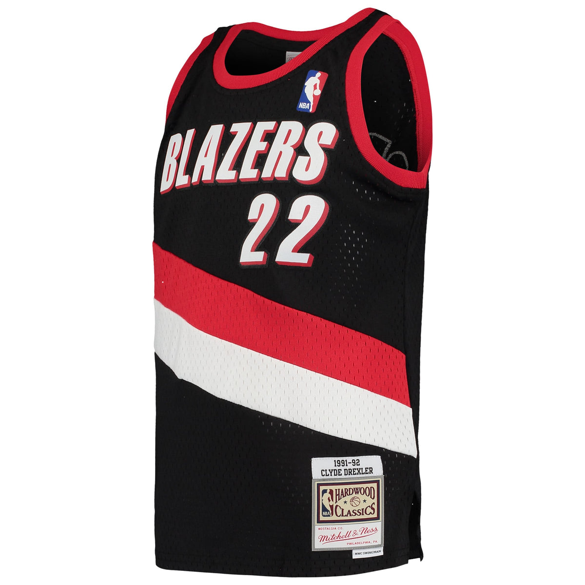 Youth Portland Trail Blazers Clyde Drexler Mitchell & Ness Black 1991/92 Hardwood Classics Swingman Jersey product image 3,