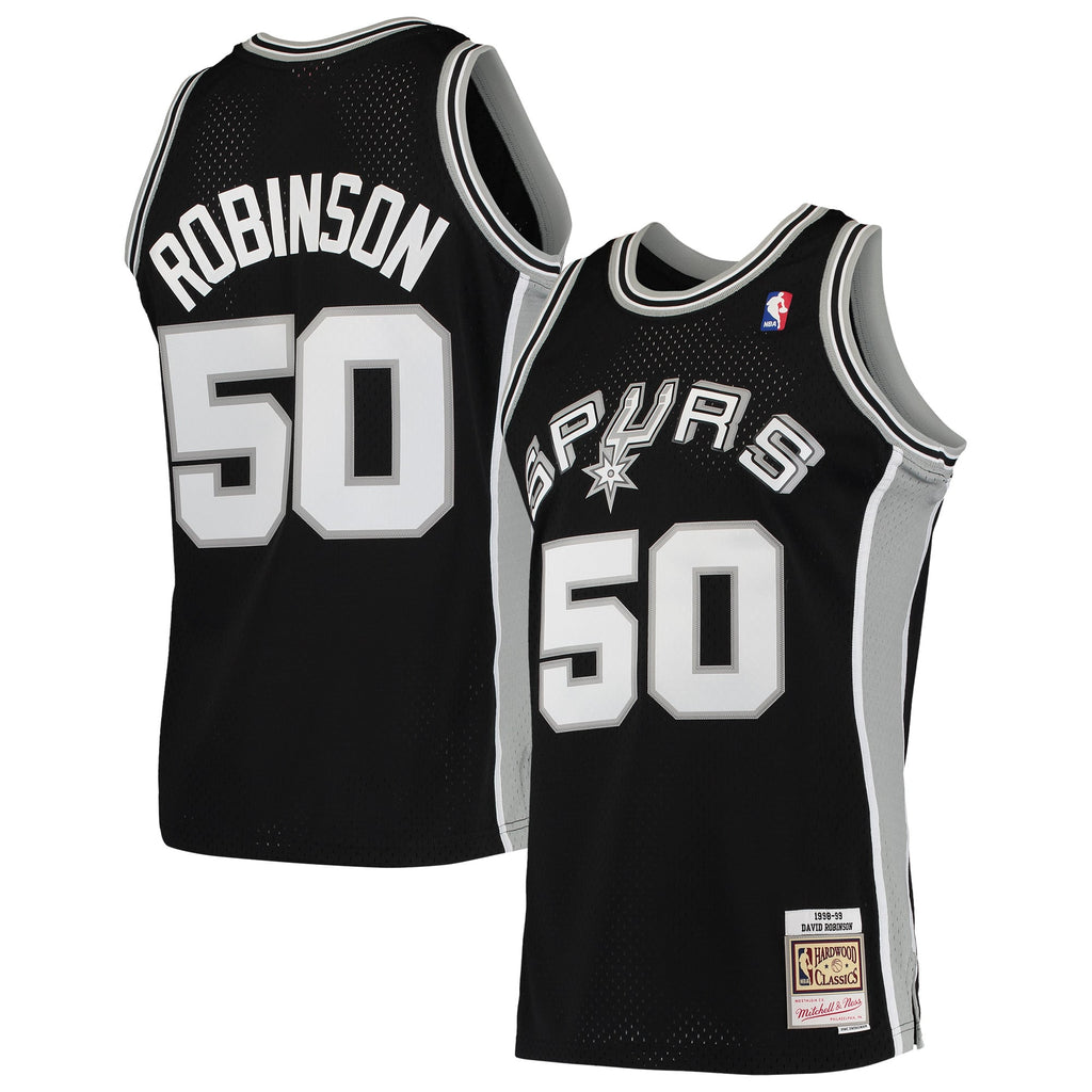 San Antonio Spurs David Robinson Mitchell & Ness Black 1991/92 Hardwood Classics Swingman Jersey for Men product image 2,