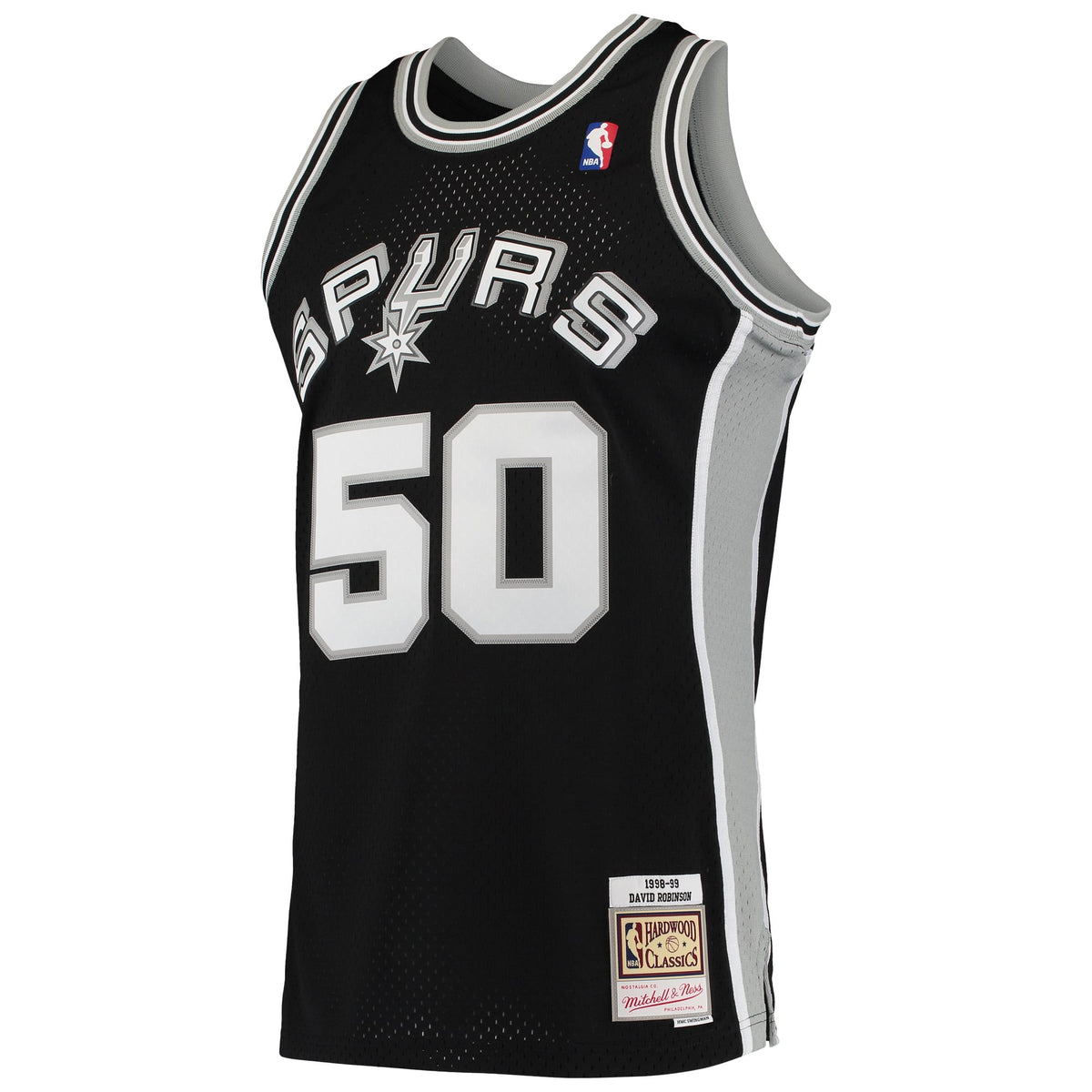 San Antonio Spurs David Robinson Mitchell & Ness Black 1991/92 Hardwood Classics Swingman Jersey for Men product image 3,