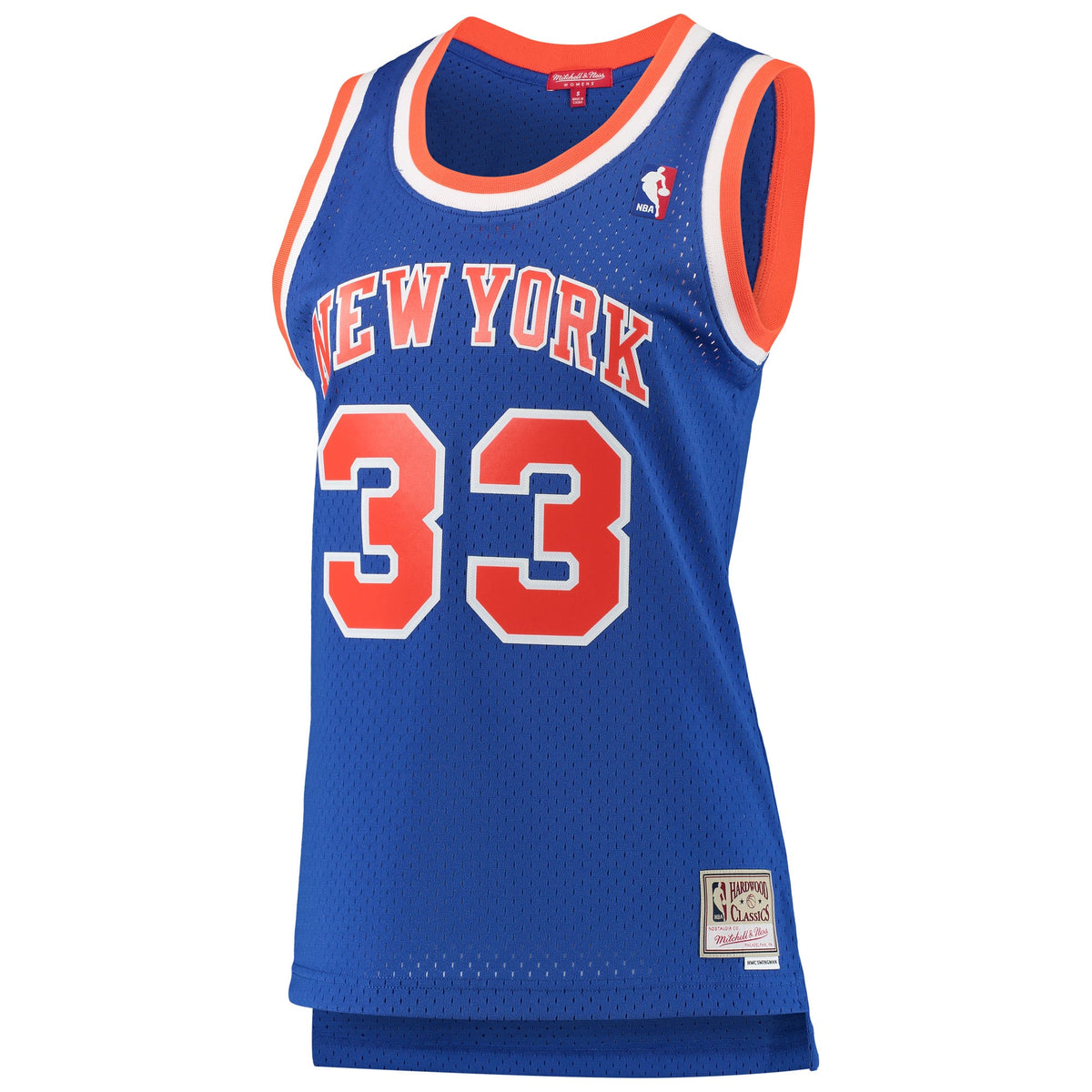 New York Knicks Patrick Ewing Mitchell & Ness Blue 1991/92 Hardwood Classics Swingman Jersey for Women product image 3,