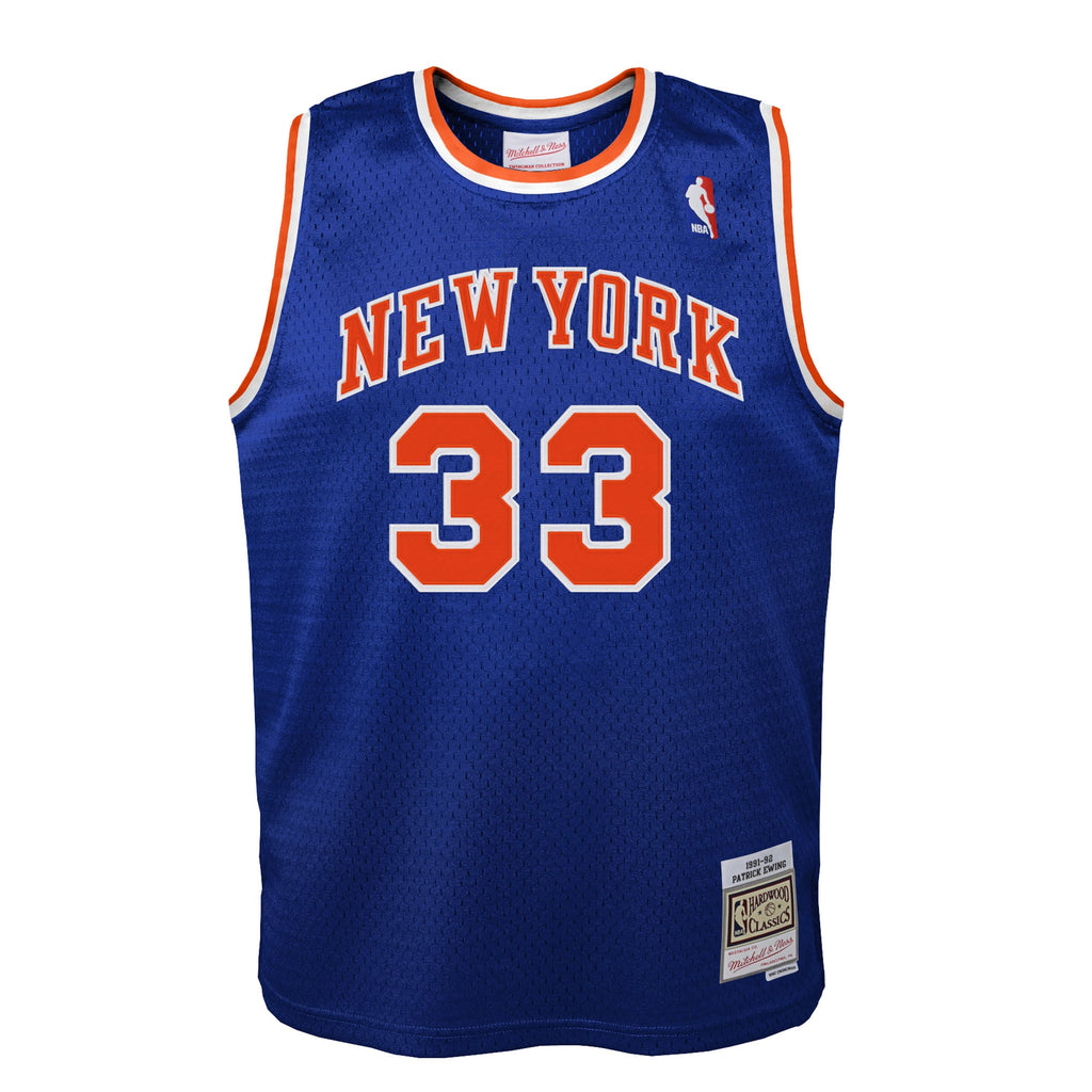 Toddler New York Knicks Patrick Ewing Blue 1991/92 Swingman Jersey product image 3, provided for visual reference and