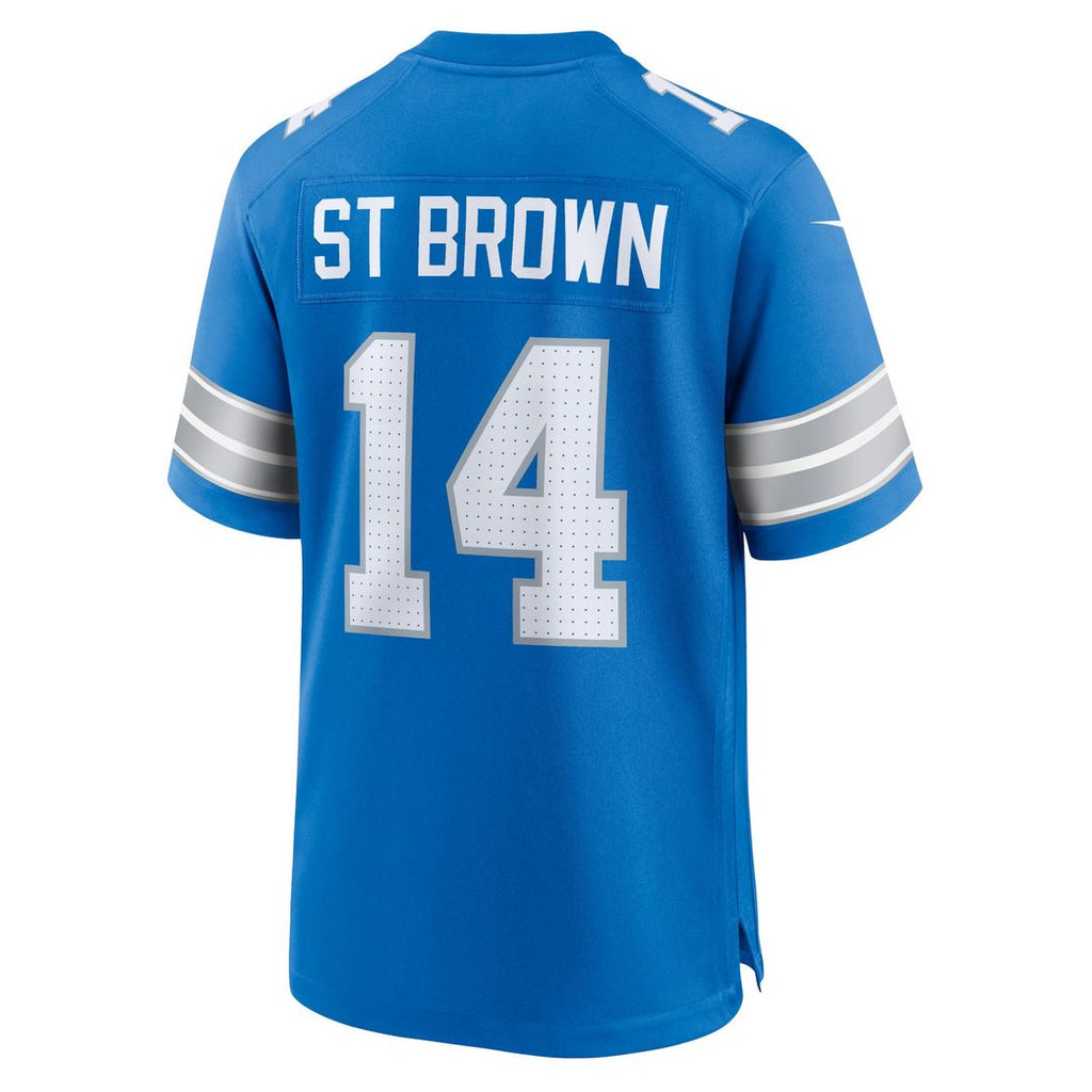 Detroit Lions Amon-Ra St. Brown Blue Game Jersey product image 13, provided for visual reference and product detail review