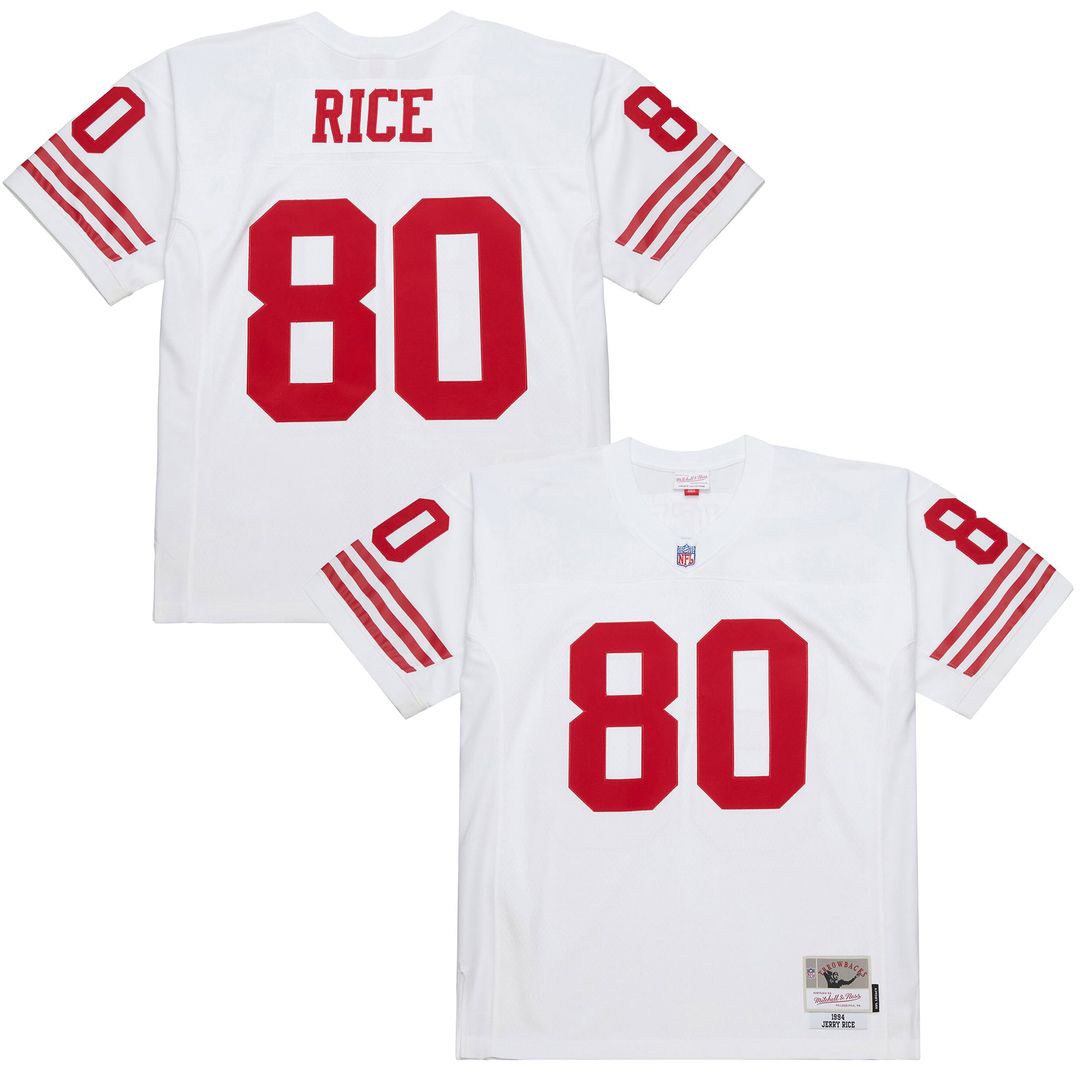 San Francisco 49ers Jerry Rice White 1994 Legacy Replica Jersey product image 1, provided for visual reference and product