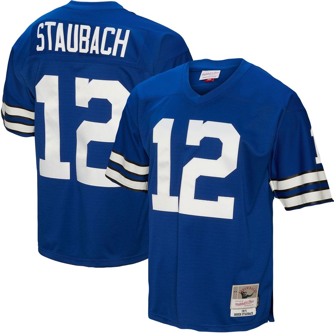 Dallas Cowboys Roger Staubach Royal Legacy Replica Jersey product image 1, provided for visual reference and product detail