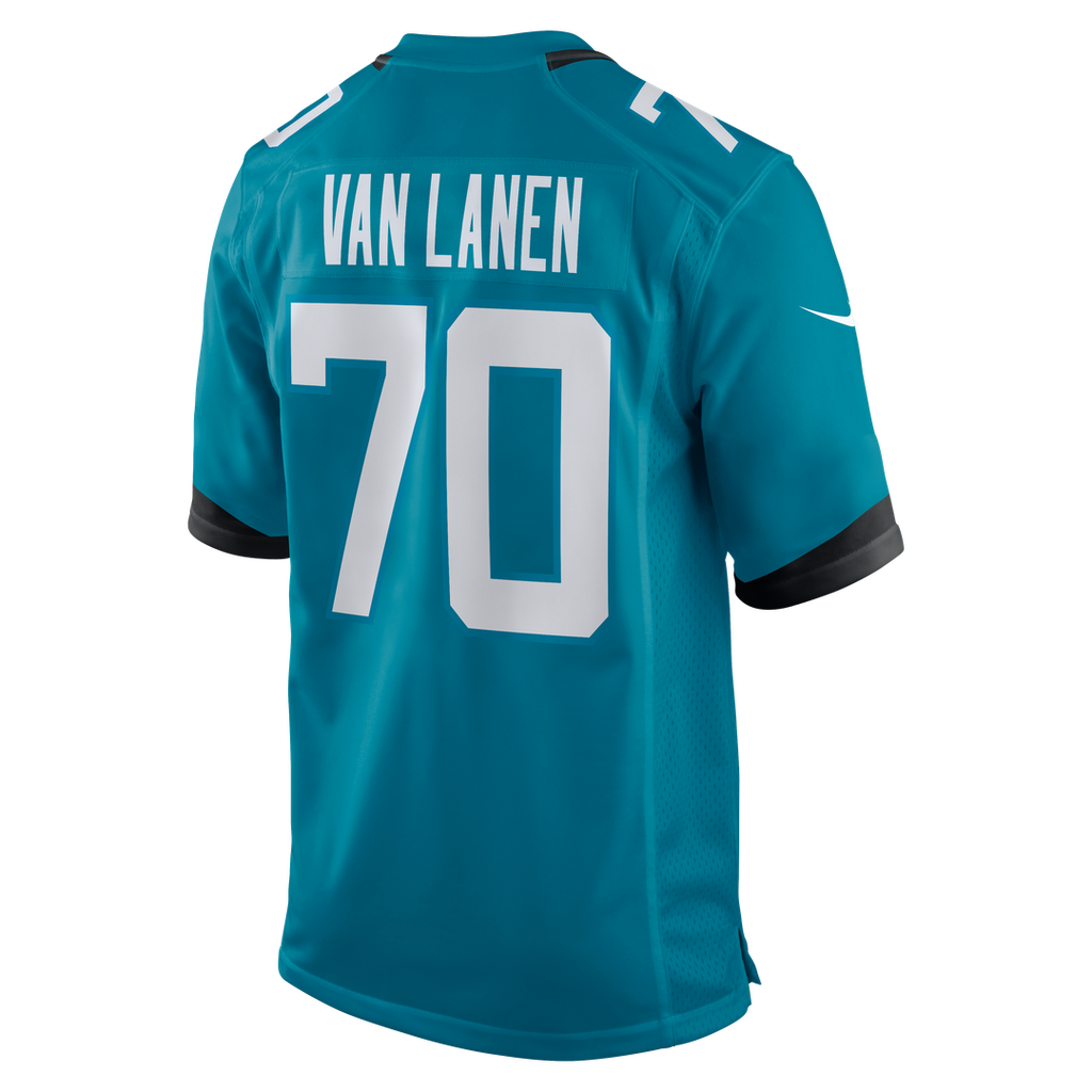 Jacksonville Jaguars Cole Van Lanen Teal Game Player Jersey product image 3, provided for visual reference and product