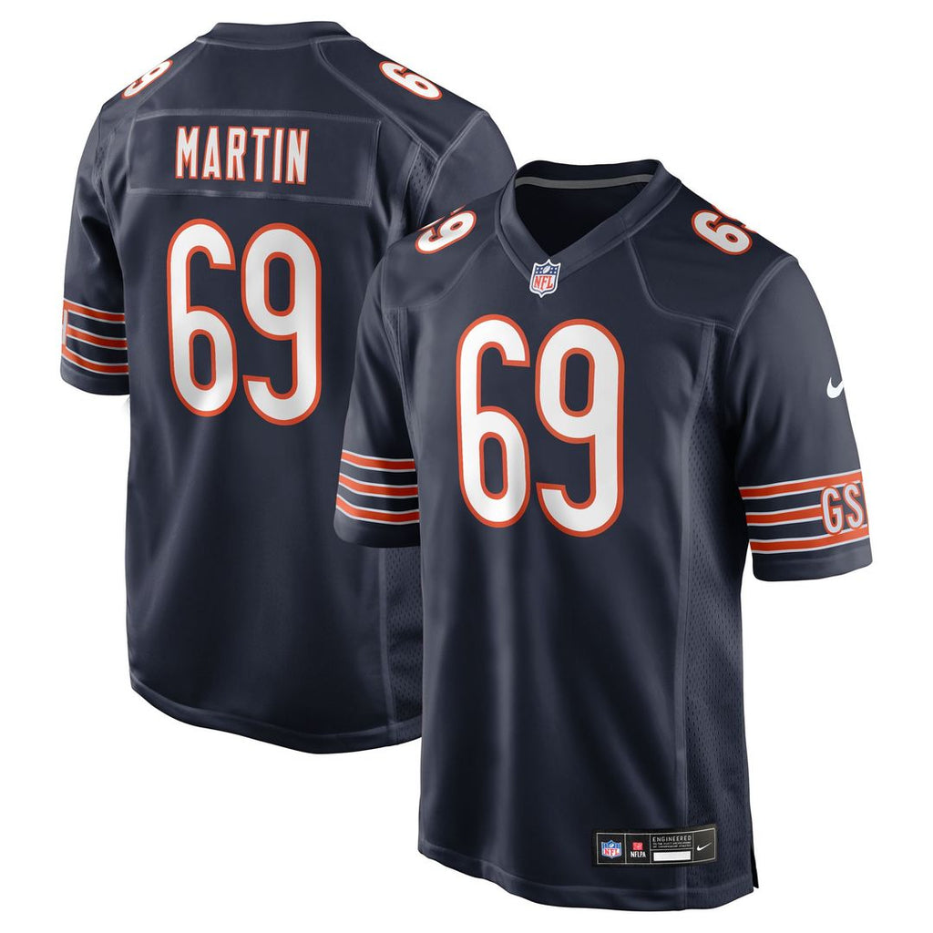 Chicago Bears Jeremiah Martin Navy Team Game Jersey product image 1, provided for visual reference and product detail review