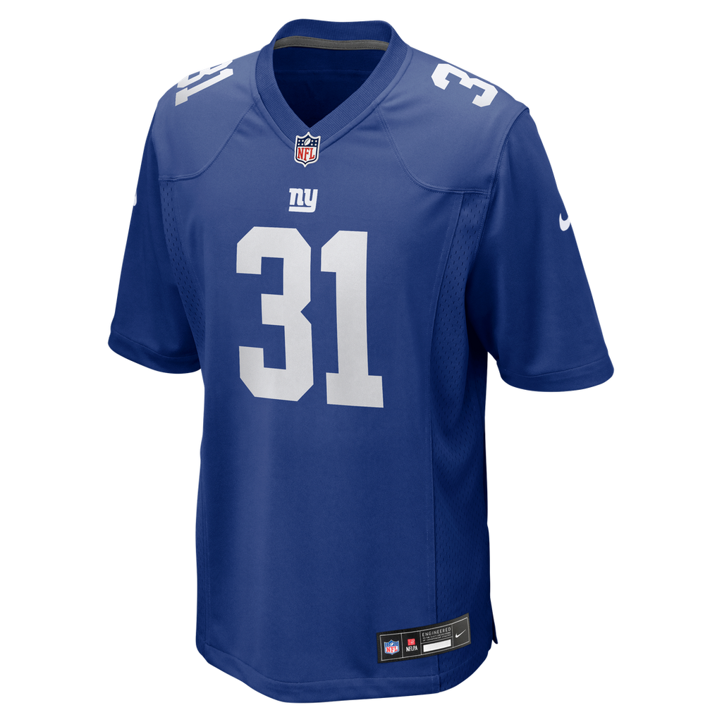 New York Giants Matt Breida Royal Game Jersey product image 2, provided for visual reference and product detail review