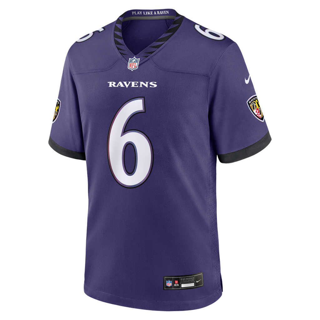 Baltimore Ravens Ja'Kobi Lane Purple Team Game Jersey product image 2, provided for visual reference and product detail