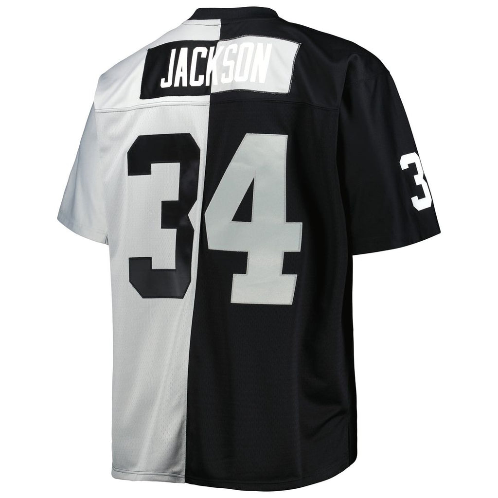 Las Vegas Raiders Bo Jackson Black/Silver Big & Tall Split Legacy Retired Player Replica Jersey product image 3, provided
