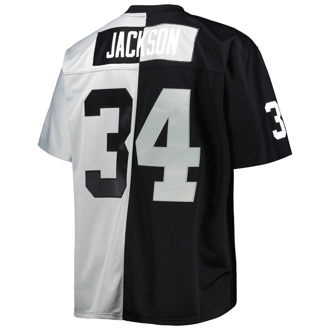 Las Vegas Raiders Bo Jackson Black/Silver Big & Tall Split Legacy Retired Player Replica Jersey product image 3, provided