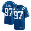 Indianapolis Colts Laiatu Latu Royal Player Game Jersey product image 1, provided for visual reference and product detail
