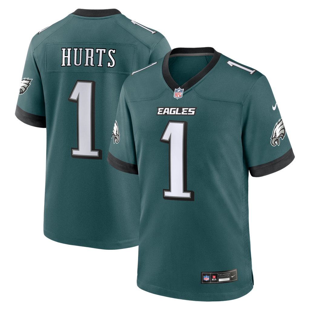 Philadelphia Eagles Jalen Hurts Midnight Green Team Game Jersey product image 14, provided for visual reference and product