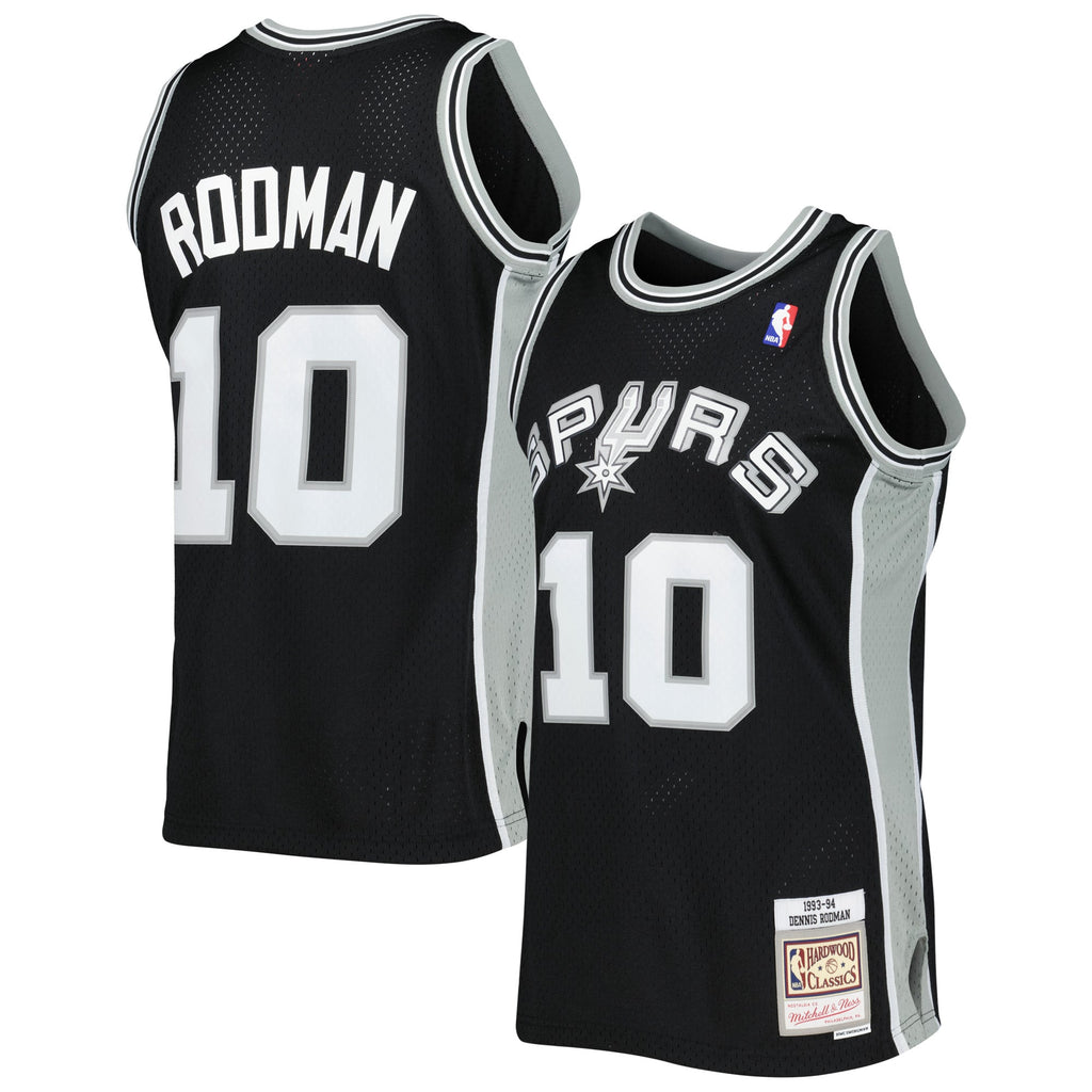 San Antonio Spurs Dennis Rodman Mitchell & Ness Black 1993/94 Hardwood Classics Swingman Jersey for Men product image 2,