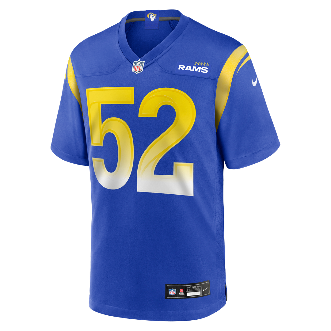 Los Angeles Rams Larrell Murchison Royal Team Game Jersey product image 2, provided for visual reference and product detail