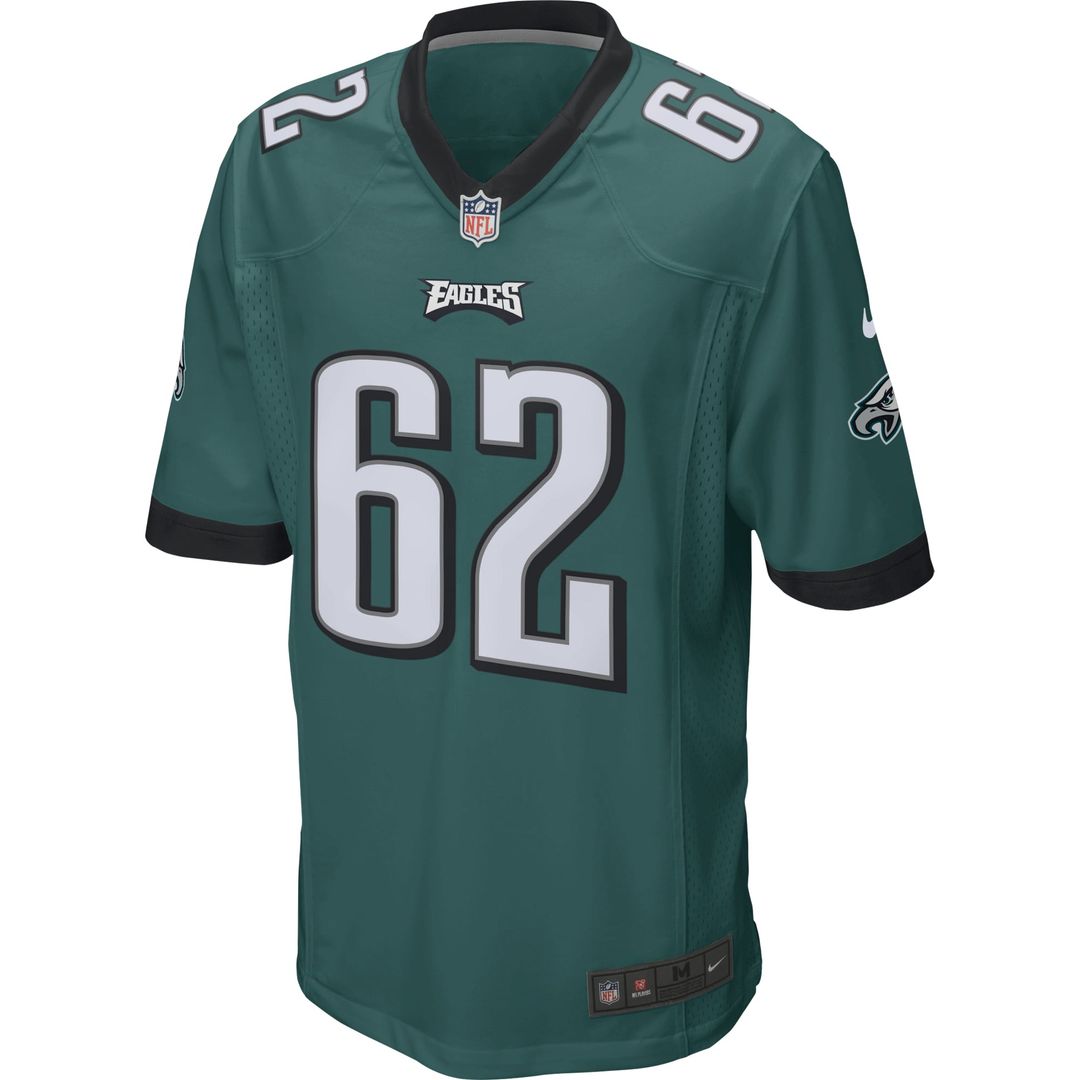 Philadelphia Eagles Jason Kelce Midnight Green Game Jersey product image 2, provided for visual reference and product detail