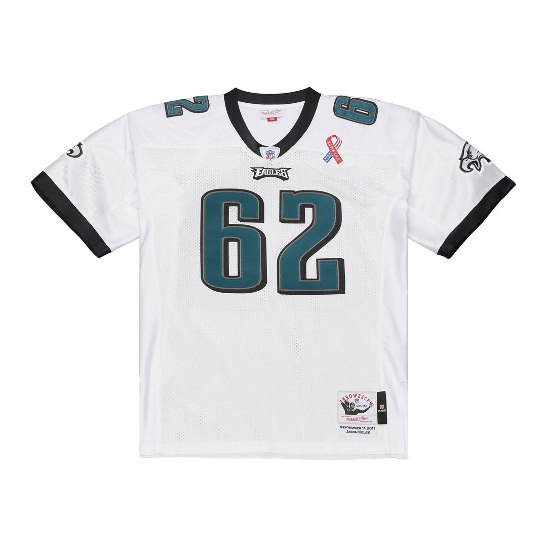 Philadelphia Eagles Jason Kelce White 2011 Authentic Throwback Jersey product image 2, provided for visual reference and
