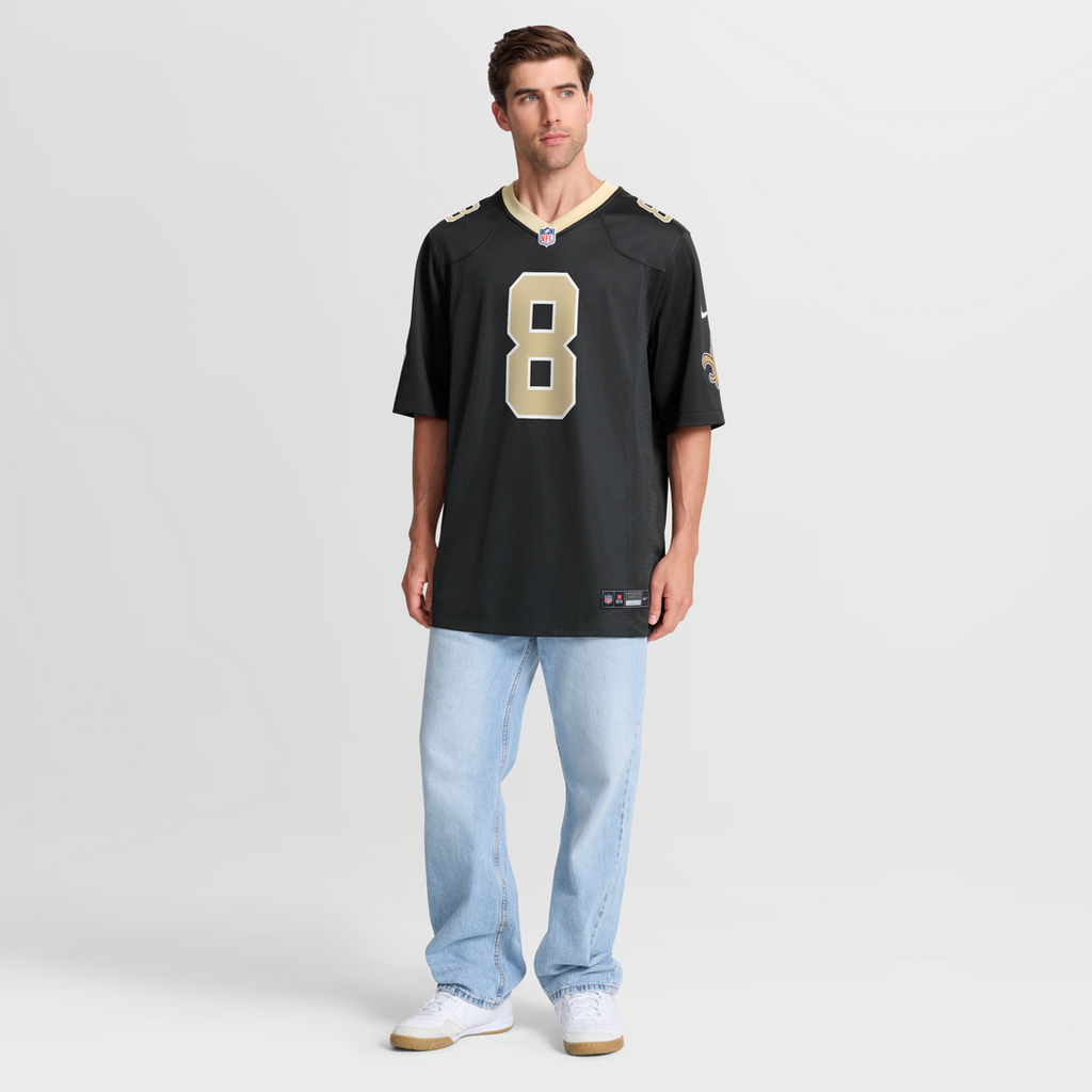 New Orleans Saints Archie Manning Black Game Retired Player Jersey product image 7, provided for visual reference and