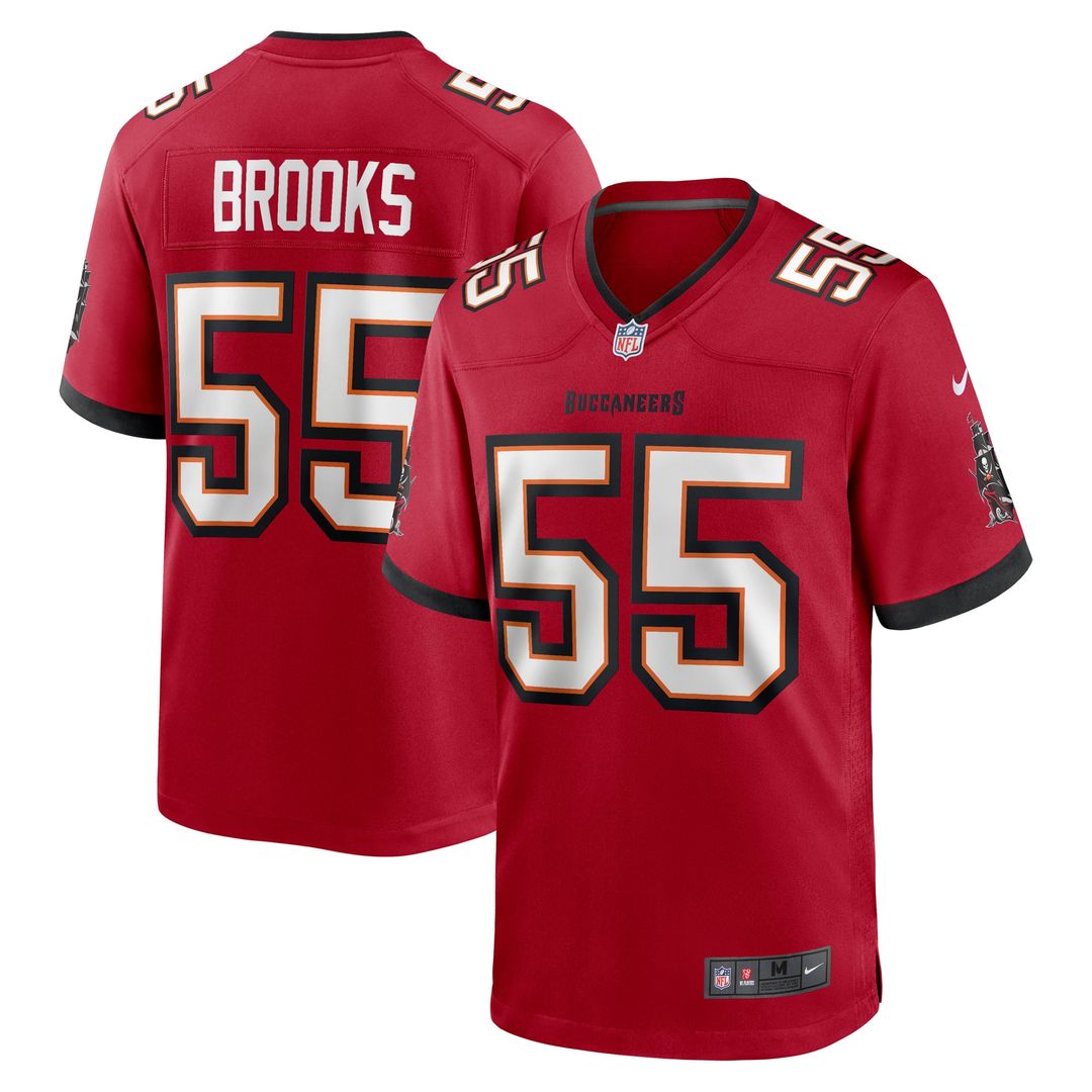 Tampa Bay Buccaneers Derrick Brooks Red Retired Player Game Jersey product image 1, provided for visual reference and