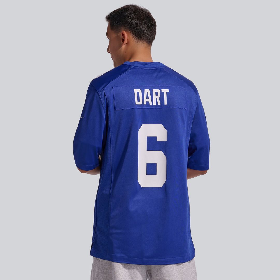 New York Giants Jaxson Dart Red Alternate Century Red Game Jersey product image 15, provided for visual reference and