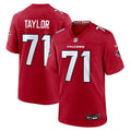 Atlanta Falcons Jawaan Taylor Red Team Game Jersey product image 1, provided for visual reference and product detail review