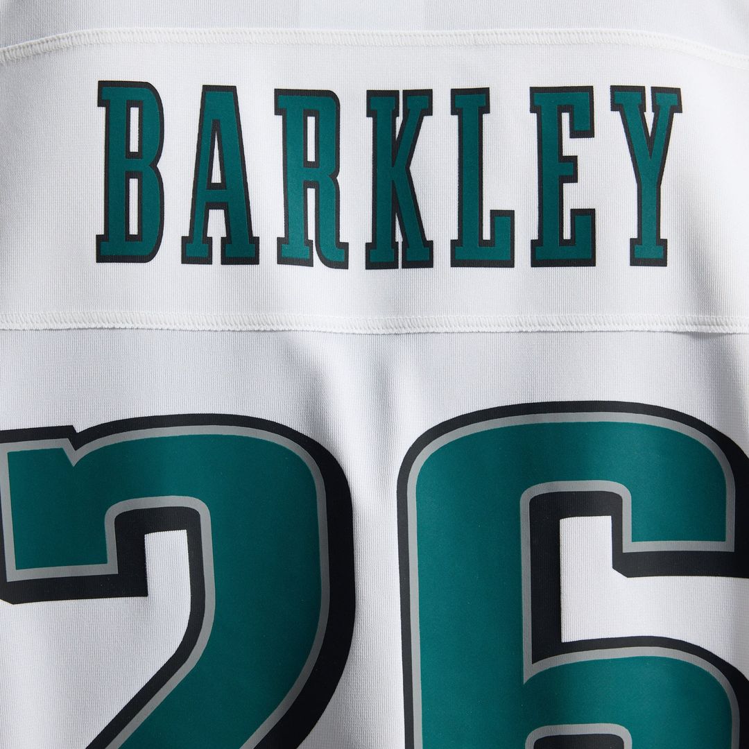Philadelphia Eagles Saquon Barkley White Game Jersey product image 12, provided for visual reference and product detail