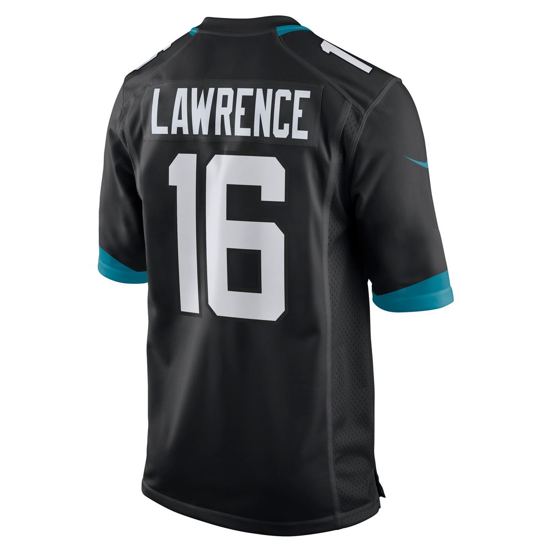 Jacksonville Jaguars Trevor Lawrence Black Alternate Game Jersey product image 9, provided for visual reference and product