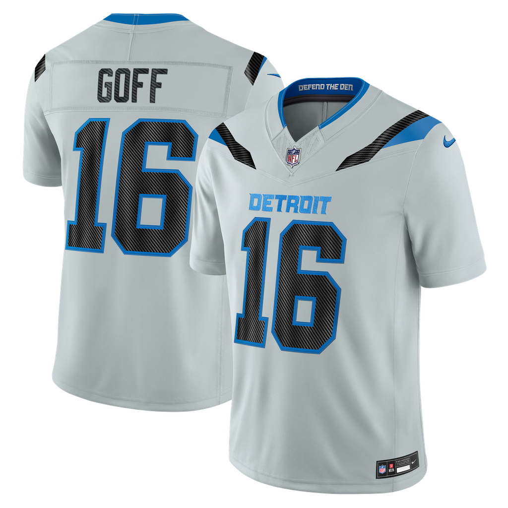 Detroit Lions Jared Goff Silver 2026 Rivalries Collection Stitched Limited Jersey product image 1, provided for visual