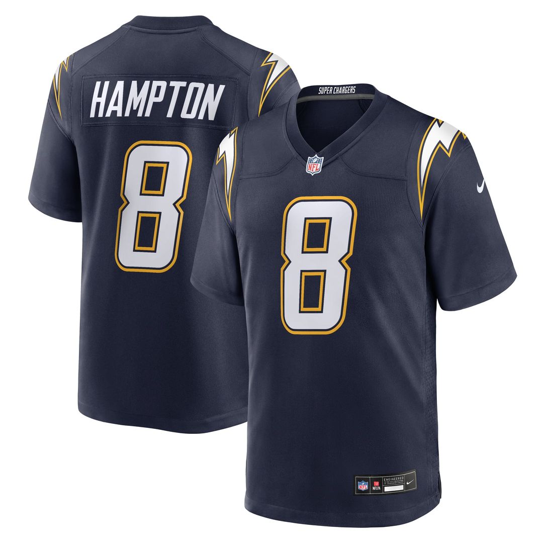 Los Angeles Chargers Omarion Hampton Navy Alternate Super Chargers Game Player Jersey product image 1, provided for visual