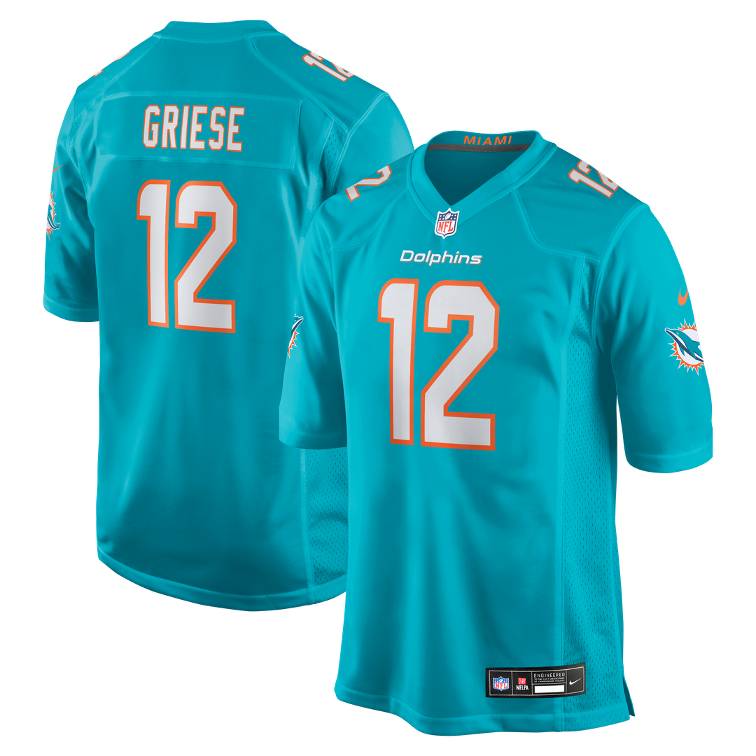 Miami Dolphins Bob Griese Aqua Game Retired Player Jersey product image 1, provided for visual reference and product detail