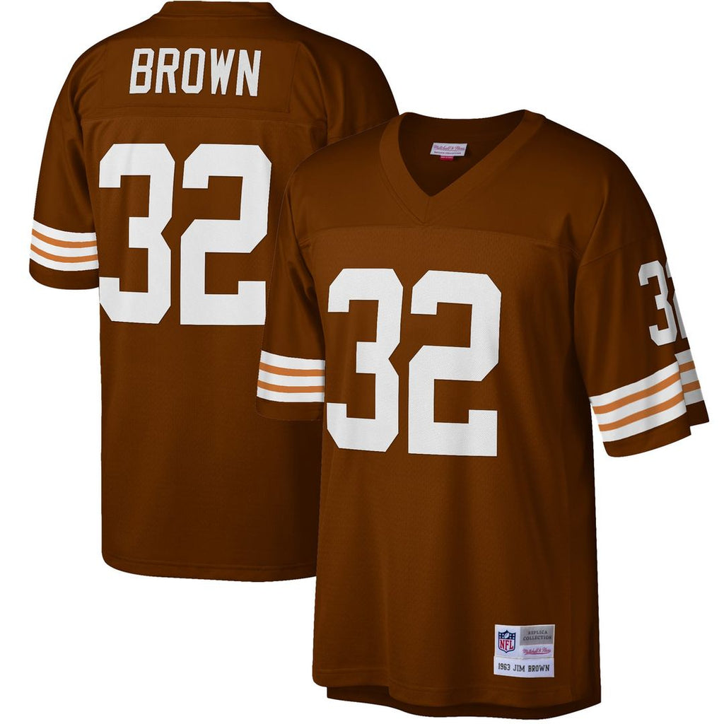 Cleveland Browns Jim Brown Brown Big & Tall 1963 Retired Player Replica Jersey product image 1, provided for visual