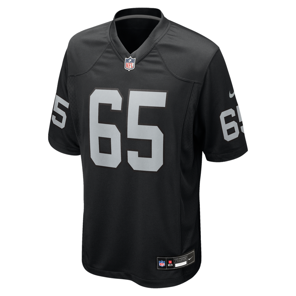 Las Vegas Raiders Alex Cappa Black Team Game Jersey product image 2, provided for visual reference and product detail review
