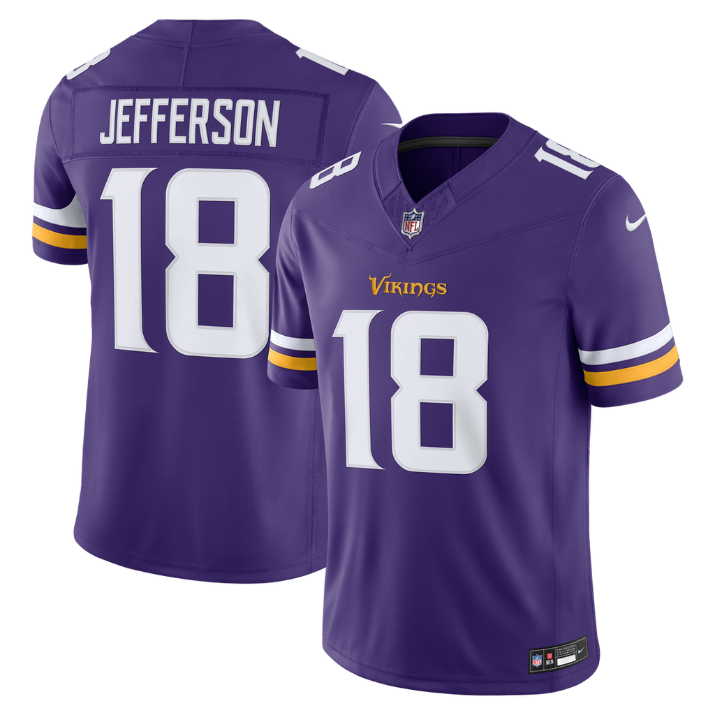 Minnesota Vikings Justin Jefferson White Alternate Vapor F.U.S.E. Stitched Limited Jersey product image 7, provided for