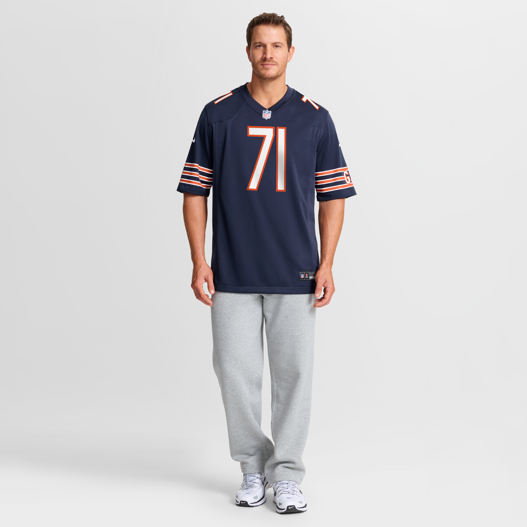 Chicago Bears Jedrick Wills Jr. Navy Team Game Jersey product image 4, provided for visual reference and product detail