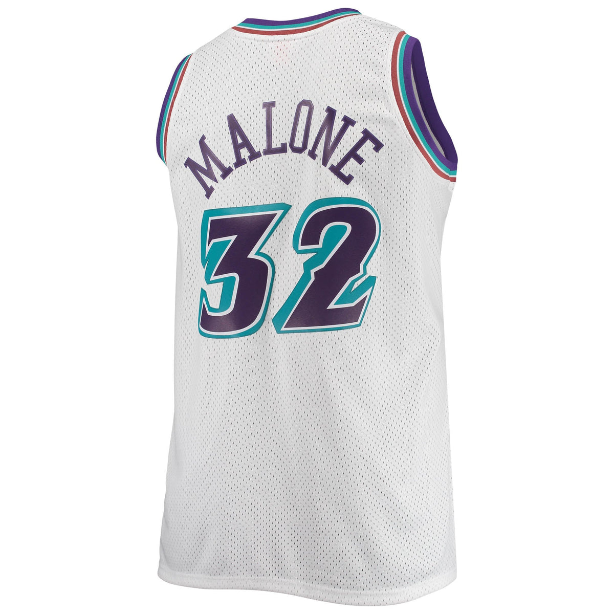 Utah Jazz Karl Malone Mitchell & Ness White 1996/97 Big & Tall Hardwood Classics Swingman Jersey for Men product image 4,