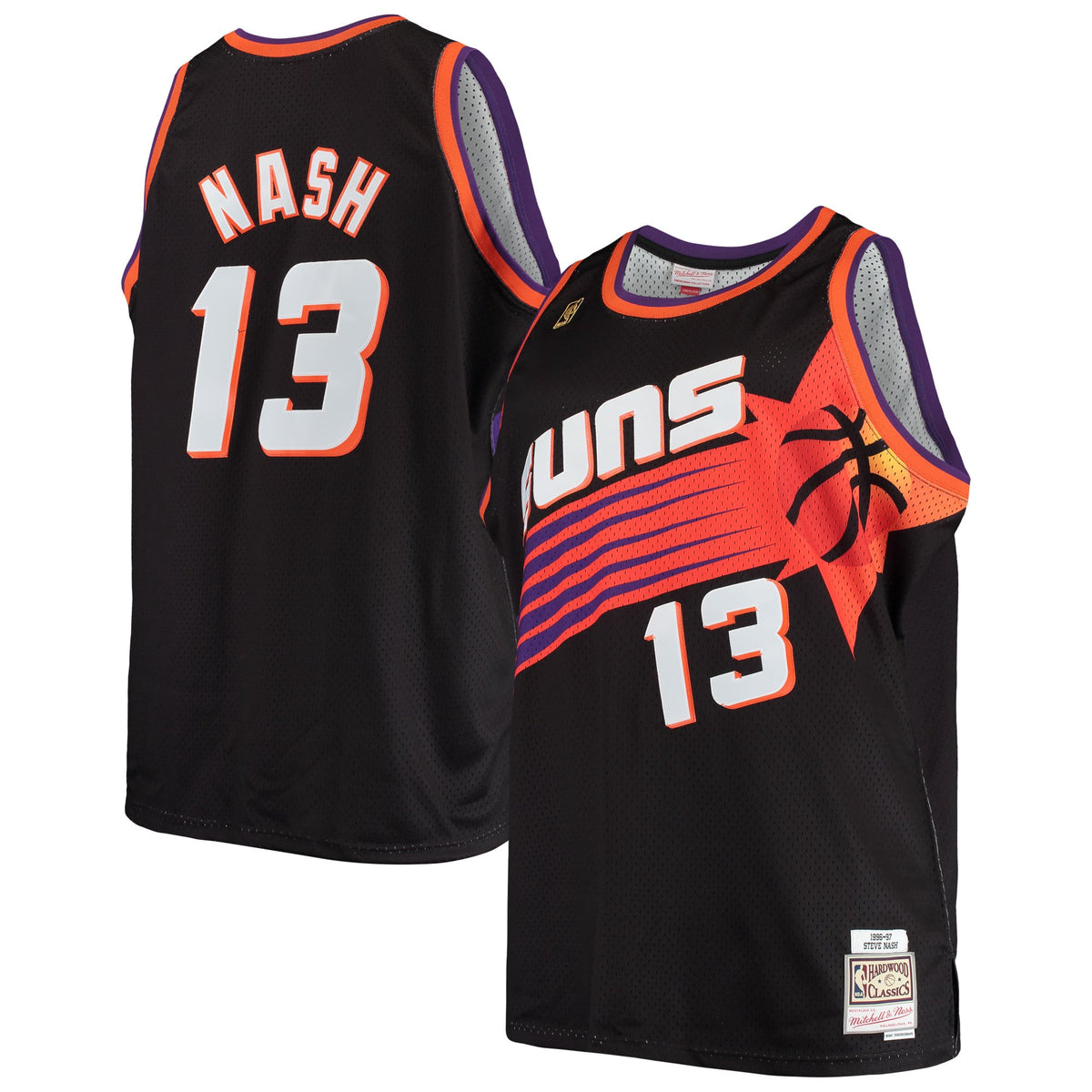 Phoenix Suns Steve Nash Mitchell & Ness Black 1996/97 Big & Tall Hardwood Classics Swingman Jersey for Men product image 2,