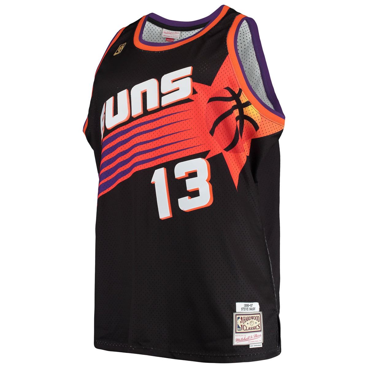 Phoenix Suns Steve Nash Mitchell & Ness Black 1996/97 Big & Tall Hardwood Classics Swingman Jersey for Men product image 3,