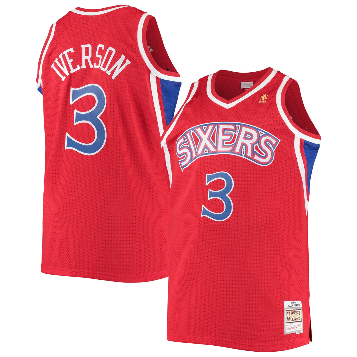 Philadelphia 76ers Allen Iverson Mitchell & Ness Red 1996/97 Big & Tall Hardwood Classics Swingman Jersey for Men product