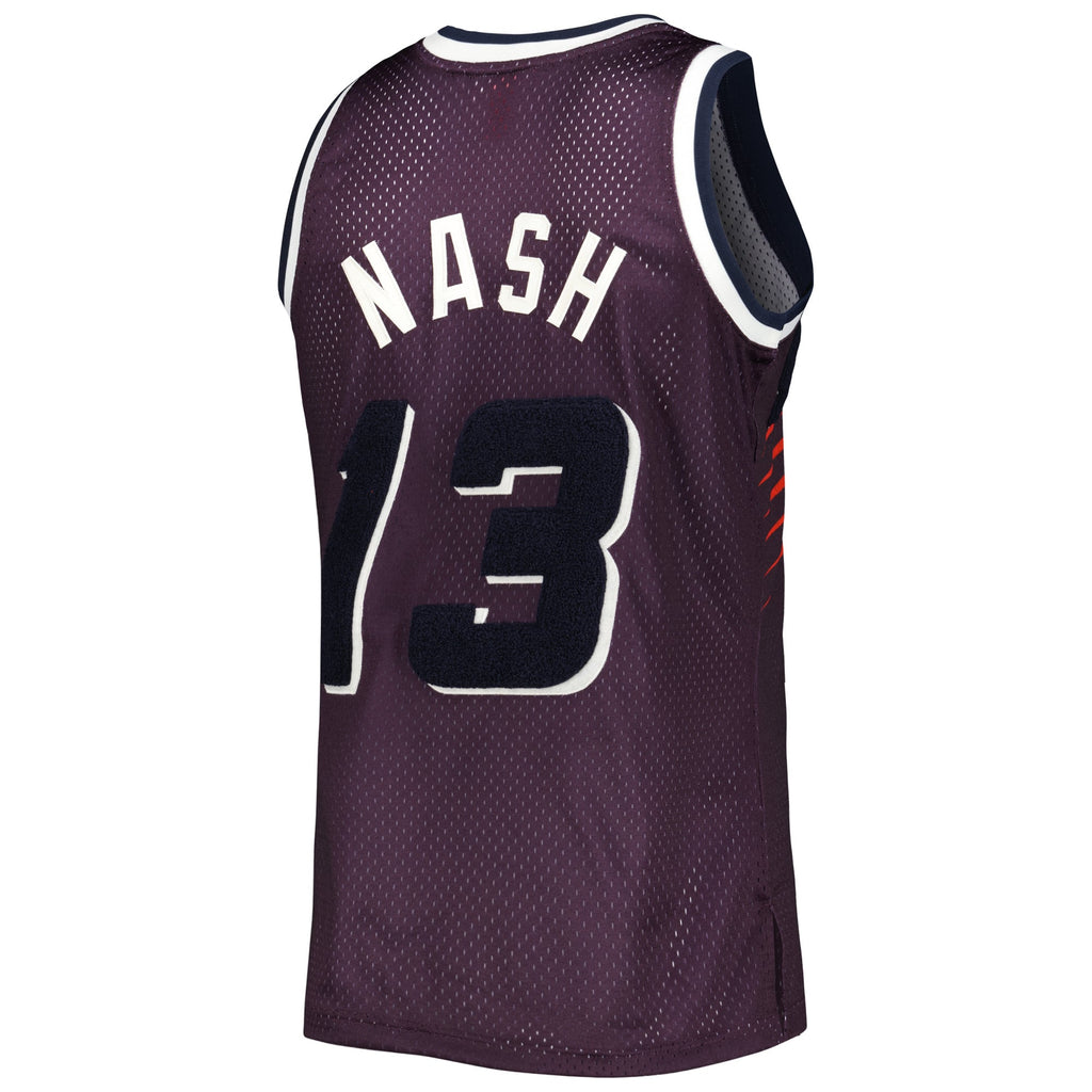 Phoenix Suns Steve Nash Mitchell & Ness Purple 1996/97 Hardwood Classics Off-Court Swingman Jersey for Men product image 4,