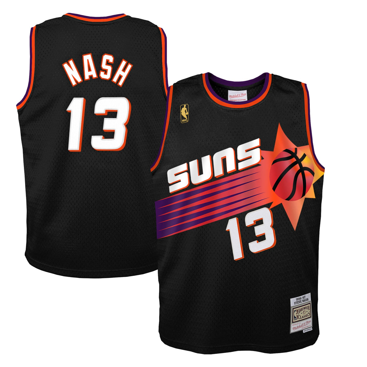 Toddler Phoenix Suns Steve Nash Mitchell & Ness Black 1996/97 Swingman Jersey product image 2, provided for visual reference