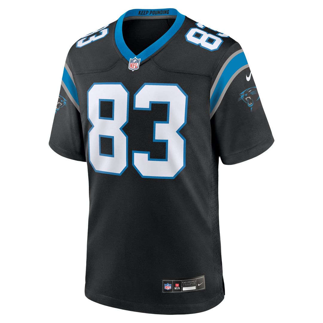 Carolina Panthers David Moore Black Game Jersey product image 2, provided for visual reference and product detail review